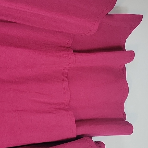 SOFT SURROUNDINGS Raspberry Pink V Neck Two Layer Tunic Top - Picture 4 of 6
